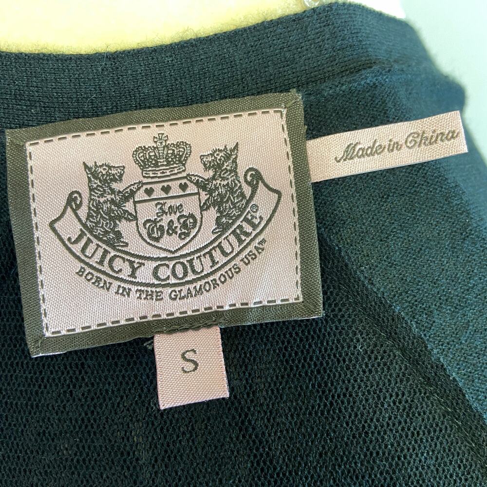 Juicy Couture Black Cardigan Back Ruffle In  Black Size Small - Picture 6 of 7